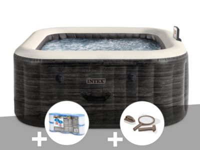 Kit spa gonflable Intex PureSpa carré Bulles 4 places + 6 filtres + Kit d'entretien - vue 2