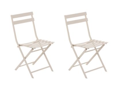 Hesperide Lot de 2 Chaises de jardin métal pliante Greensboro Argile