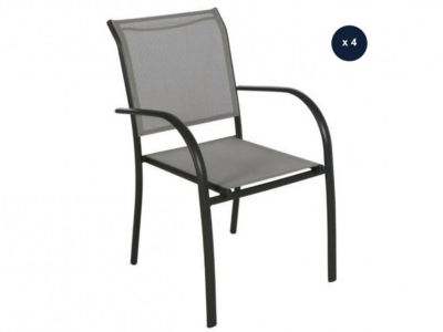 Hesperide Lot de 4 fauteuils de jardin en texaline Piazza