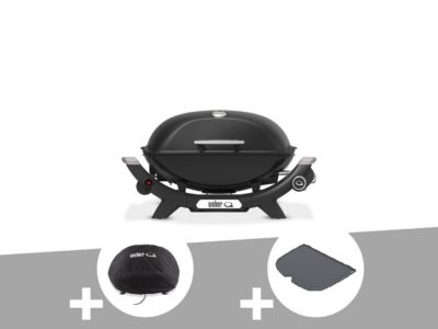Barbecue à gaz Q 2100N noir + Housse + Plancha (1/2) - Weber