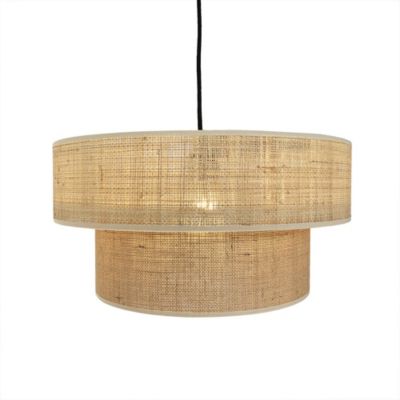 Abat-jour intérieur Estela H.20 x Ø40cm IP20 E27 beige fibre naturelle Lumisky