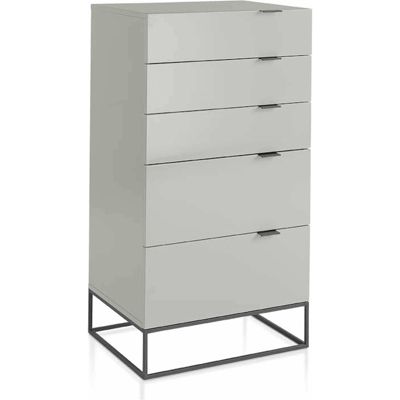 Angel Cerda Commode laqué structure acier noir 60 x 45 x 111 cm Gris - vue 2