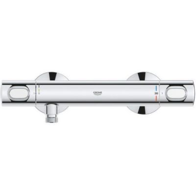 Mitigeur thermostatique douche GROHE Precision Flow Montage mural Protection anti brûlure Chromé - vue 2