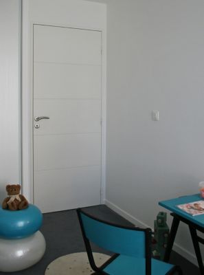 Bloc-porte Gravé prépeint pro H.204 x l.73 cm, poussant droit