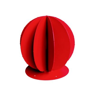 Cactus boule décorative rouge en métal D. 30 cm