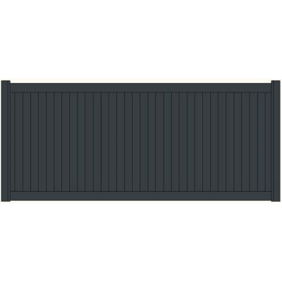 Portail en alu coulissant Sarlat gris 350 cm