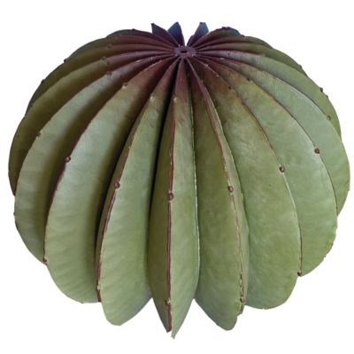 Cactus oursin métal vert et ocre Ø30 cm