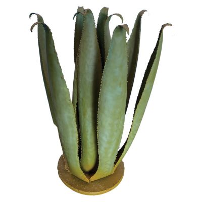 Cactus Agave métal 30 cm vert et ocre