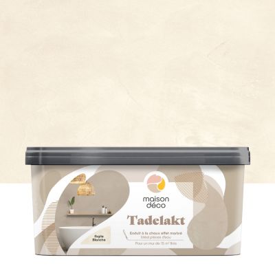 Enduit à la chaux effet marbré Maison Déco Tadelakt argile blanche 5L