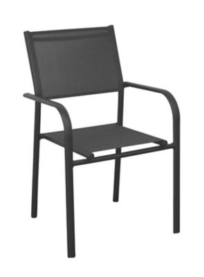 Fauteuil de jardin Proloisirs Duca en aluminium - Coloris chà¢ssis et assise gris - Hauteur 87 cm