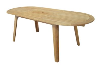 Table de jardin pliante extensible Lola en bois coloris bois L.200/240 x l.100 x H.76 cm