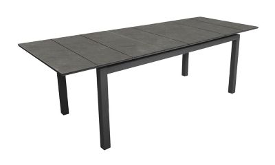 Table de jardin extensible en aluminium et HPL Proloisirs Tahaa 180/240 x 90 cm graphite et bois