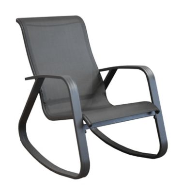 Rocking chair en aluminium et toile Proloisirs gris