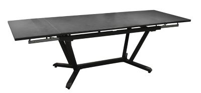 Table de jardin extensible Vita en aluminium coloris graphite/gris L.180/280 x l.100 x H.74 cm