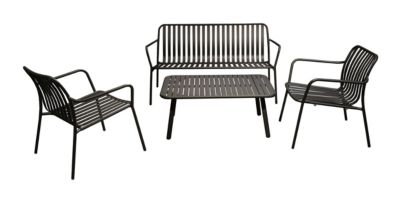 Salon de jardin lounge en aluminium BITTI BLEU