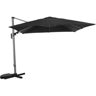 Parasol déporté PROLOISIRS Heat Bois Flotte 300x300cm Aluminium Manuel