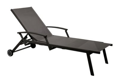 Bain de soleil Florence gris en aluminium avec accoudoir