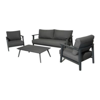 PROLOISIRS Salon de détente Lava alu avec coussins sunbrella set complet