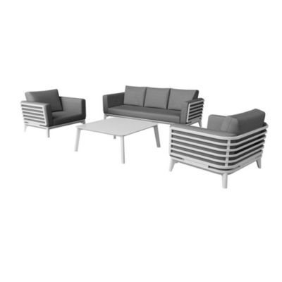 PROLOISIRS Salon de détente Moss II alu avec coussins sunbrella set complet