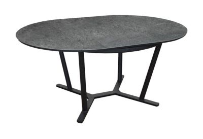 Table de jardin pliante extensible Proloisirs en aluminium coloris gris graphite L.125/175 x l.125 x H.76 cm