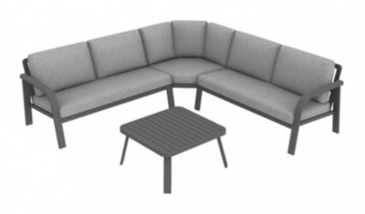 Set angle Grasse III en aluminium avec coussins