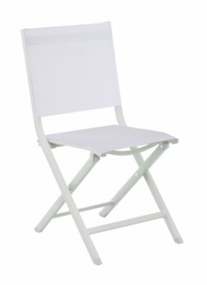 Chaise de jardin pliante Thema Proloisirs l.45 x P.53 x H.89 cm blanc chiné