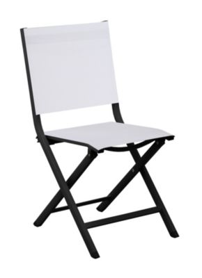 Chaise pliable Thema graphite blanc chiné Proloisirs H.89cm