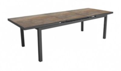 Table de jardin PROLOISIRS Teramo Aluminium HPL Extensible 180240 cm