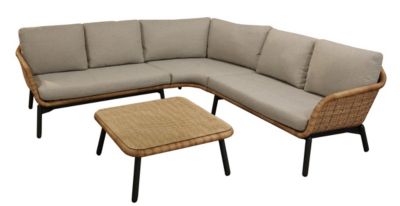PROLOISIRS Set angle Tornado en aluminiumwicker avec coussins graphnaturel