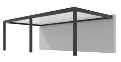 Pergolas bioclimatique adossée summer Proloisirs L.8. x l.4m gris