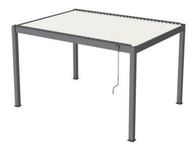 Pergola bioclimatique autoportante Eris Proloisirs L.405 x l.296 gris