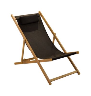 Chilienne imitation bois  toile coloris ardoise L.107 x l.55 x H.90 cm