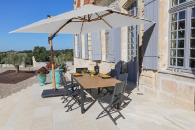 Parasol déporté cubic 3X3M coloris blanc Proloisirs