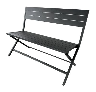 Banc 2 places pliable de jardin Lucca en aluminium graphite