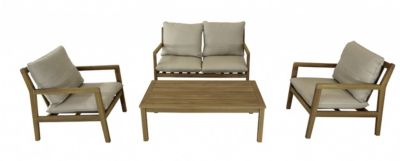 PROLOISIRS Salon bas PAYA Acacia 100% 2 fauteuils + 1 canapé + 1 table basse