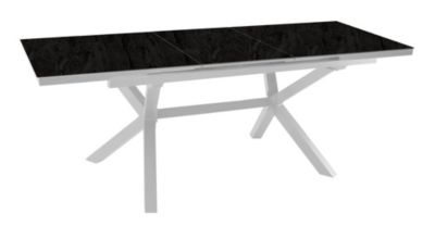 Table de jardin extensible Absolu blanc céramique Filata Proloisirs L.180/240 x l.100 x H.76 5 cm