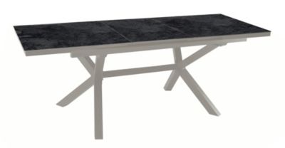 Table de jardin extensible Absolu crème céramique Magma Proloisirs L.180/230 x l.100 x H.76 5 cm
