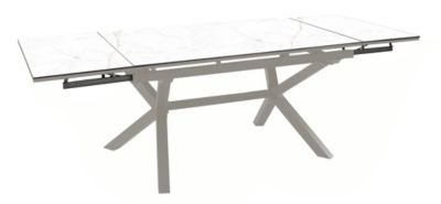 Table de jardin extensible Absolu crème céramique Dual White Proloisirs L.180/240 x l.100 x H.76 5 cm