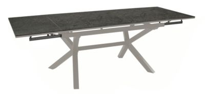 Table de jardin extensible Absolu crème céramique Lucca Proloisirs L.180/240 x l.100 x H.76 5 cm