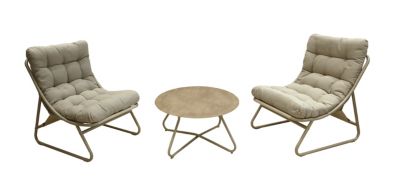 Salon bas de jardin Grenade acier crème Proloisirs