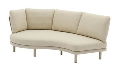 PROLOISIRS Méridienne ronde NUAGE Aluminium époxy et teck Crème 188 x 155 x 85 cm