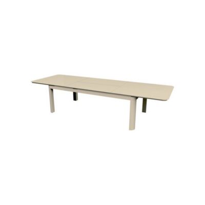 Table de repas extensible en aluminium DARIUS 230350 x 120 Allonge papillon Coloris crème - vue 1