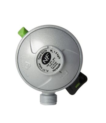 Détendeur sécurité Quick On pour bouteille propane 6 kg, ø20 mm, 1.5 kg/h - 37 mb