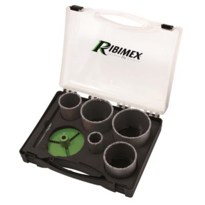 Kit 5 scies cloches diamantées en valisette grès céramique carrelage