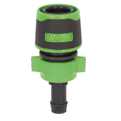 Raccord rapide libre cannelé bi matière pour tuyau diamètre 13 mm