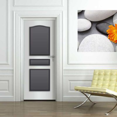 Habillage de porte Panoporte prépeint 3 panneaux doucine
