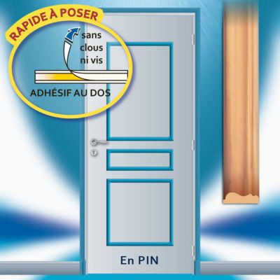 Habillage de porte Skylab en pin 3 panneaux droits