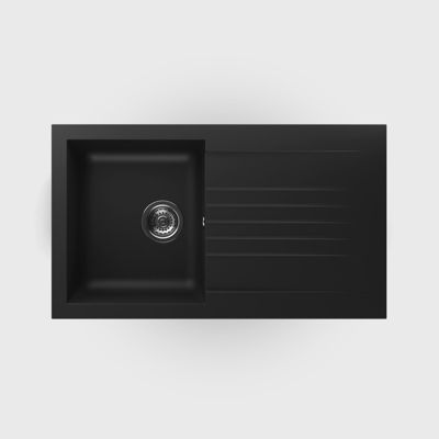 Évier en composite noir 1 bac à encastrer Karta - Nord Inox