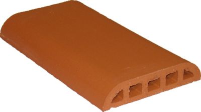 Dessus de muret arrondi 40 x 23 cm rouge