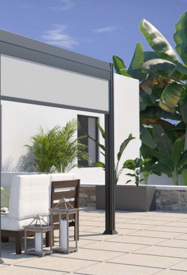 Store brise vue manuel latéral 3m pour pergola bioclimatique adossée